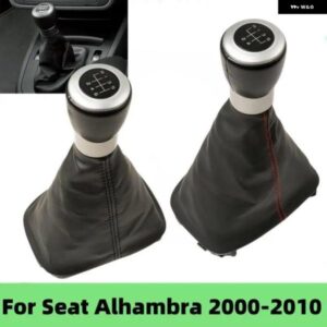 マニュアル 革 5/6スピード ギア シフト ノブ GAITOR ブーツ カバー シートアルハンブラ 2000-2010 カー スタイリング アクセサリー交換部品