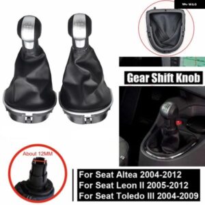 シート ALTEA 2004-2012 LEON II 2005-2012 TOLEDO III 2004-2009 ギア シフト ノブレバー シフター 5 6スピード レザーゲートル ブーツ 付き