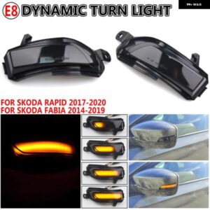 サイド ウイング ミラー インジケーター ダイナミックウィンカー LEDリピーターライト シュコダ ファビア2014-19ラピッド2017-2020