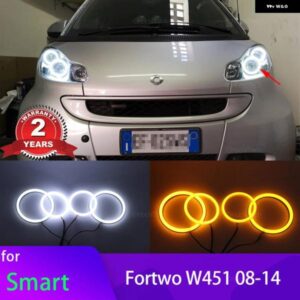 スイッチ バックコットンライトリング DRL LED エンジェルアイズ キット BRABUS スマートフォーツー W451 MK2 2008-2014 車 ヘッドライト レトロフィット