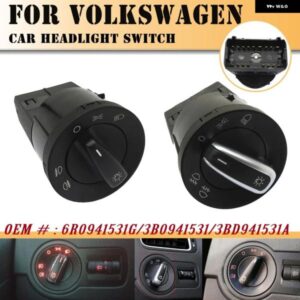 3B0941531 クローム ヘッドライト コントロール スイッチ フォグライト ノブ VW パサート B5 B5.5 ゴルフ ジェッタボラ MK4 ポロ 9N 9N3 ルポトランスポター