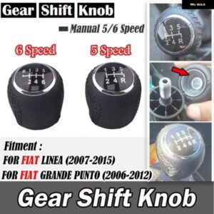 フィアット グランデ プント リネア 2007-13-2015 5 6スピード マニュアル 車シフター ギア シフト ノブヘッドレバー