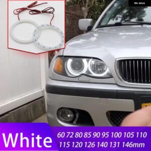 LED コットン白色エンジェルアイリング 60MM 70MM 80MM 85MM 90MM 95MM 100MM 105MM 110MM 115MM 120MM 131MM 146MM 自動 DRL 目