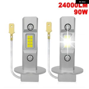 2個 H3 90ワット LED ヘッドライト 1:1 電球 ミニサイズデザインワイヤレス H1 車 LED 12V ランプファンレス CSP 7035 チップ 24000LM 6500K ホワイト