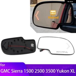 左右サイド加熱 ウイング ミラー ガラスバックミラー バックミラー プレート GMC シエラユーコン XL 1500 2500 3500 2003-2007 アクセサリー