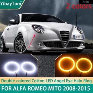 超高輝度耐久 SMD コットン ライト スイッチ バック LED エンジェル アイ リング DRL キット アルファ ロメオ ミト 2008-2015