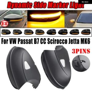 サイド ウイング LED ダイナミックウィンカー ライトバックミラー インジケーター VW パサート B7 CC シロッコ ジェッタ MK6 ユーロビートル EOS