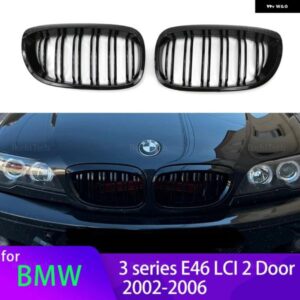 1ペア M カラー/グロスブラックフロントバンパー キドニー グリル E46 クーペカブリオ 325CI 330CI LCI 2 ドア 03-06 交換