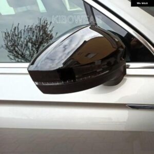 2個 ブラックサイド ウイング ミラー キャップカバー VW ティグアン オールスペース L MK2 2017 2018 交換用 2019 2020 パールブラック