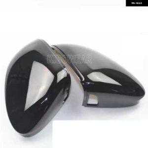 VW ゴルフ MK8 VIII 8 ブラックのサイドミラー カバー キャップ 2020 2021 2022 2024 2025 ウイング リアビュー カーボンルック