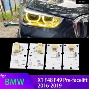 イエロー DRL エンジェルアイ LED ボード X1 F48 F49 フェイスリフト前 2016-2019 キセノン ヘッドライト デイタイム ライト 63117428789 63117428791