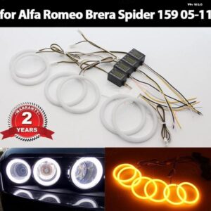 デイライト スイッチ バック DRL デュアル カラー アルファ ロメオ ブレラ スパイダー 159 2005-2011 コットン LED エンジェル アイ リング キット