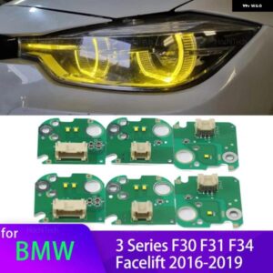 イエロー DRL エンジェルアイ LED ボード 3シリーズ F30 F31 F34 フェイスリフト 2016-2019 LED ヘッドライト 63117419615 デイタイム ライト 7419615