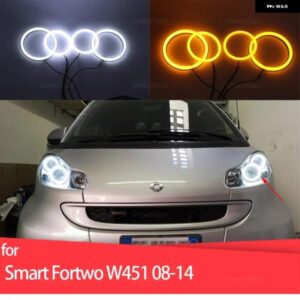 デュアルカラー白黄リングコットンライト LED エンジェルアイキット ブラバススマートフォーツー W451 MK2 2008-2014 スタイリング