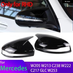 2X バックミラー カバー キャップ ブラック 交換用 メルセデス AMG C E S GLC W205 W213 C238 W222 C217 A217 W253 専用 RHD