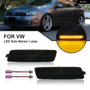 2個 LED サイドマーカーランプ VW ゴルフ MK6 ハッチバック ジェッタ MK6 スポーツワーゲン 2010-14 フロントバンパー リピーターランプ