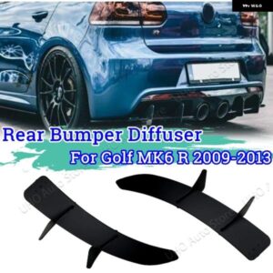 2個 リアバンパー ディフューザー リアサイドスプリッター スポイラー リップ ABS ブラック VW ゴルフ MK6 R 2009-2013 キット