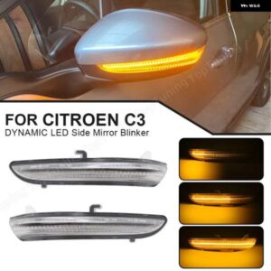 2X LED サイドミラー ウインカーライト PEUGEOT208 2008 2013-2020 LED ウィンカーライト シトロエン C3 2016-20