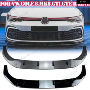 VW ゴルフ 8 MK8 GTI GTD GTE R ラインフロントバンパー リップスプリッター スポイラー ディフューザー 2020-23 マクストン スタイル カナード トリム