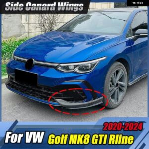フロントバンパー サイド カナード VW ゴルフ 8 MK8 GTI/RLINE 2020-2024 クラブスポーツ/CS スタイル に アップグレード スポイラー リップ スプリッター