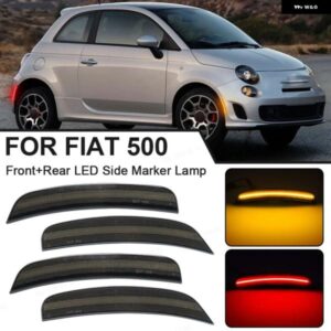 4個 フロントリア LED サイドマーカーランプフィアット 500E スポーツ CATTIVA 2012-19 バンパー フェンダーランプ