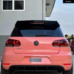 VW ゴルフ MK6 ゴルフ 6 GTI R R20 2010-2013 リア スポイラー キャップ黒 バットウィング スタイル リア トランク ブーツ リップ スポイラー ウィング