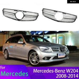ABS カー スタイリング フロントキドニー グリル メルセデス W204 Cクラス セダン/サルーン C180 C200 C300 2008-2014 アクセサリー