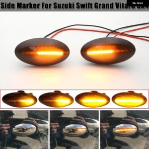 スズキ 2個 LED ダイナミックサイドマーカー スイフトアルト SX4 ジミーバイターシーケンシャル ウインカーライト ウィンカー アンバー イ