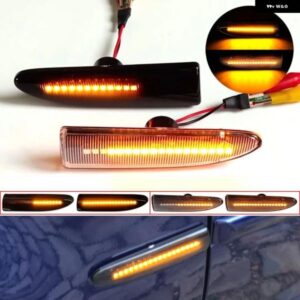 ランプ JAGUAR X-TYPE 2002-2009 2個 LED 流れるウィンカーシーケンシャルブリンカーサイド マーカーライト