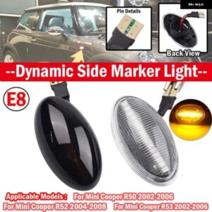 ミニクーパー R50 R53 2002-2006 ダイナミック LED ウィンカーサイド マーカーライト ミニクーパー R52 2004-2008 LED サイドリピーターランプ