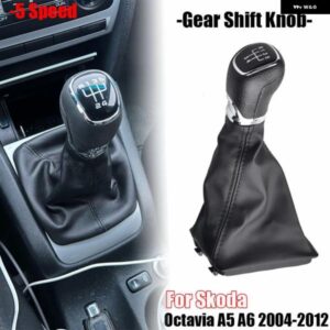 カー スタイリング 5/6スピード ギアスティック シフト ノブ革 ブーツ シュコダ オクタヴィア A5 A6 38231-2012
