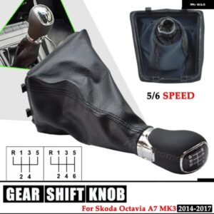 5/6スピード ゲートル ブーツ カバー ギア シフト ノブ シュコダ オクタビア A7 MK3 2014-16 オートアクセサリー