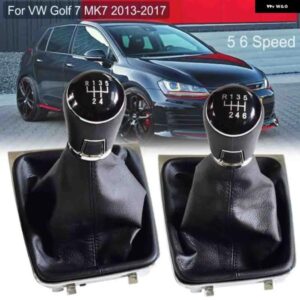 VW ゴルフ 7 A7 MK7 GTI GTD 2013-18 車 5/6スピード ギアスティックレベル シフト ノブとレザー ブーツ