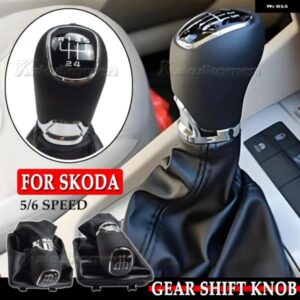 車 マニュアル ギアスティック シフト ノブギア ボックス シフト ノブ ブーツ シュコダ オクタビア A7 MK3 2014-2017 ギア ボックス ハンドルギアレバーノブ