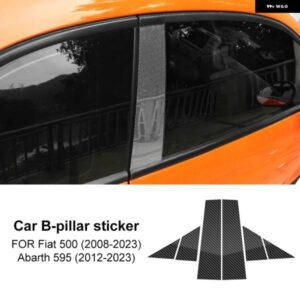 カーボンパターン B ピラー ステッカー フィアット 500 アバルト 595 2012-2016-23 アクセサリー