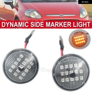 左 + 右車 LED ダイナミックサイドマーカー ウィンカーライト フィアット プント 1999-2010 ドブロ 2001-2005