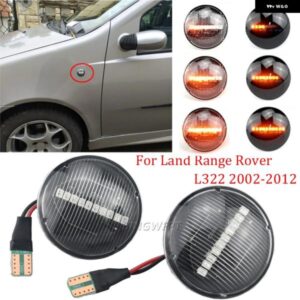 2個 サイドマーカー信号ランプライトランドレンジローバー L322 2002-2012 ダイナミック LED サイドリピーター インジケーター ライト流れる
