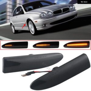 フロント ダイナミックウィンカー サイド マーカーライト 流れる アンバー LED信号シーケンシャルランプJAGUAR X-TYPE 2002-05-2009