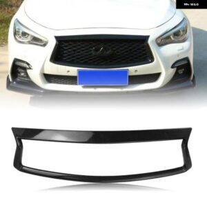 インフィニティ Q50 Q50S 2018-2024 カーボンルックフロント グリル トリム オーバーレイカバー ストリップアドオン バンパー フード グリル ベゼル リム