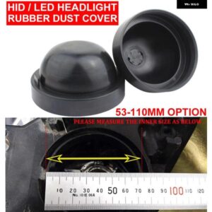 2個 HID LED ヘッドライト 車 防塵 ゴム ハウジング カバー キャップ自動シール 防水 53/55/60/70/75/80/85/90/95/100/105/110MM