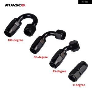 4/6/8/10/12 AN ホースエンド フィッティングアルミブラック AN 継手アダプタオイル燃料 パイプ 継手端 0/45/90/180 度