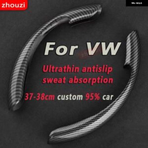 ステアリングホイール カバー 黒スエードレザー VW ポロ T5 ゴルフ 7 トゥーラン T4 キャディ ゴルフ MK7 ステアリングホイール カバー