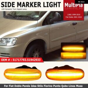 2個 フィアット パンダ 169 グランデ プント INKL EVO DOBLO FIORINO LINEA IDEA ダイナミック LED ウィンカーサイド マーカーライト リピーターランプ