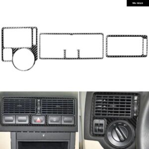 VW ゴルフ 4 ジェッタ ボラ MK4 R32 GTI 1999-2004 ダッシュボード パネル エアコン アウトレット ベントカバー カーボン トリム アクセサリー