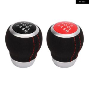 ギアハンドボール人間工学に基づいたスクラッチプルーフ 6スピード シフター ノブスエードレザー耐摩耗性自動車内装部品