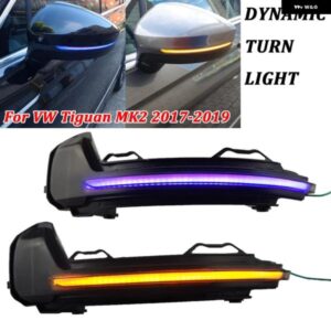 ペア VW ティグアン MK2 2017 2018 2019 トゥアレグ MK3 EU 2019 LED ダイナミック流水ウインカーフラッシュライト ウィンカーランプ
