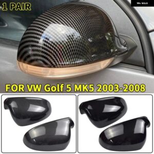 バックミラー カバー キャップ トリム VW ゴルフ 5 MK5 GTI R32 2003 - 2009 リア ウイング ミラー キャップ左 + 右 M スタイル サイド