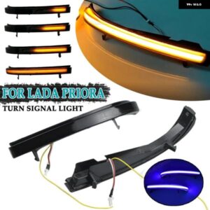2ピース LED ダイナミックウインカーウィンカー LED LADA プリオラ 2170 バックミラー サイドミラー ライト LADA 矢印ライト