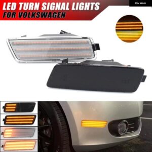 VW ゴルフ MK5 MK6 R32 GTI ラビットジェッタ 1K5945071A 1K5945072A 車 アンバー LED ウィンカーランプ インジケーター フロントサイド マーカーライト