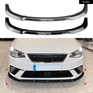 SEAT IBIZA MK5 スタンダード FR 2018-23 フロント バンパー スポイラー リップカーボンルック/グロスブラックスプリッターキット